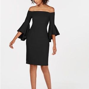 NEW Calvin Klein Off-The-Shoulder Sheath Dress